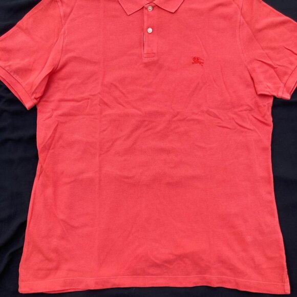 Burberry Brit Men Short Sleeve Shirt Nova Check Red Cotton Pique Polo - Picture 4 of 16